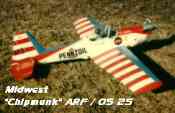 Super Chipmunk ARF from the Midwest kit, OS .25. It flew great! (R.I.P.)
